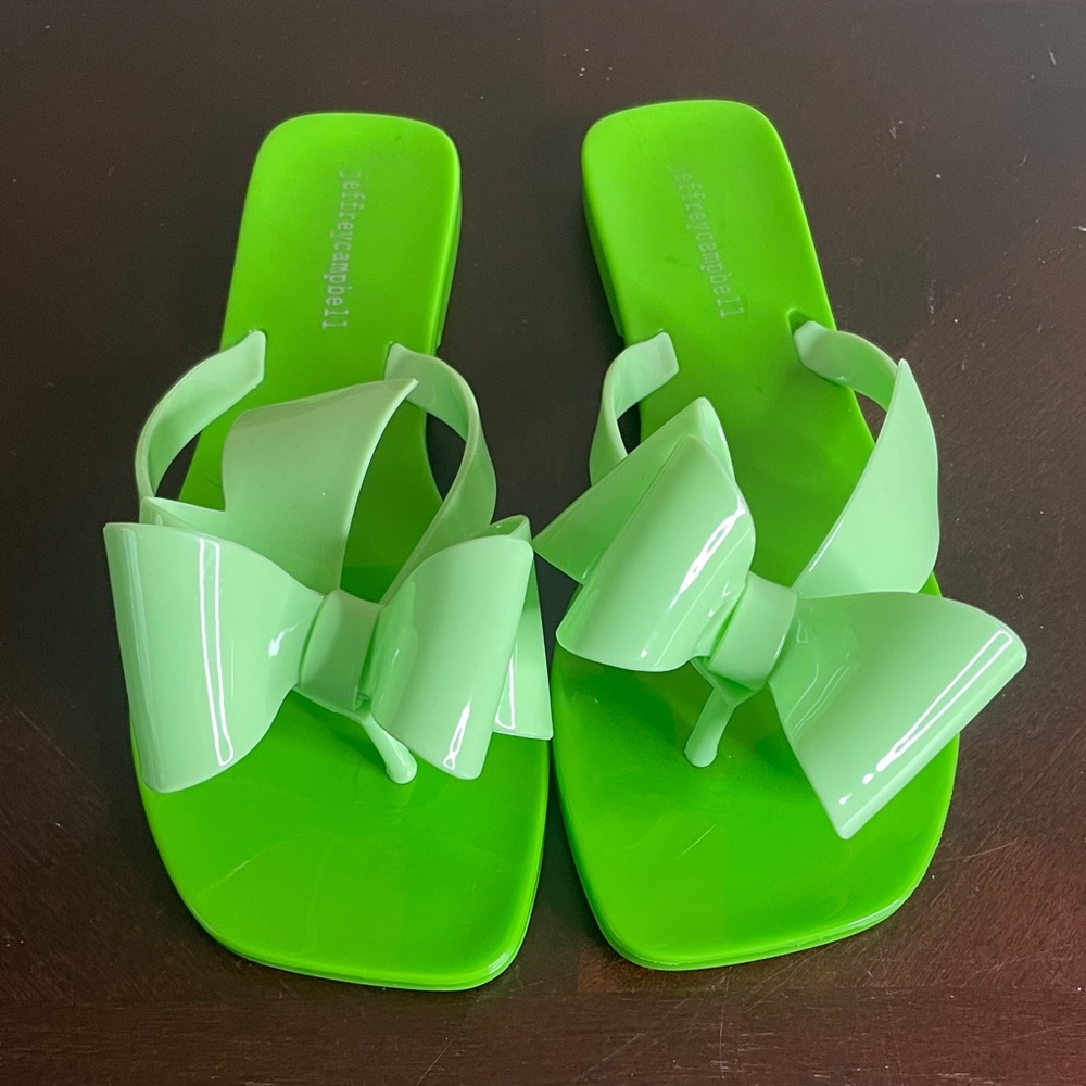 Jeffrey Campbell Lime Green Bow Sandals